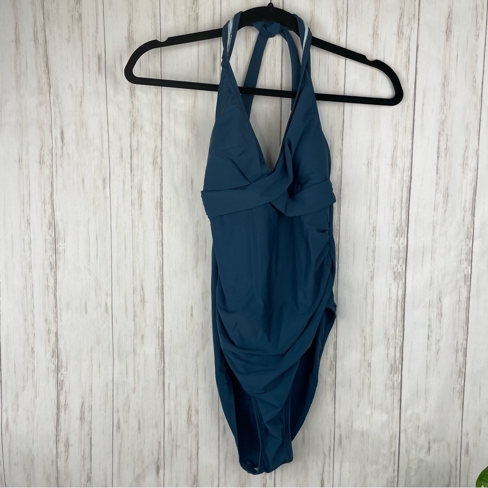 CUPSHE teal NWT medium ruched one piece